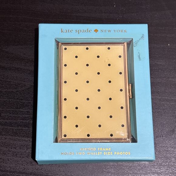 Lenox Kate Spade Hinged Pocket Frame Garden Drive Spot Gold Plated 3.75 in - Picture 1 of 6